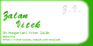 zalan vitek business card