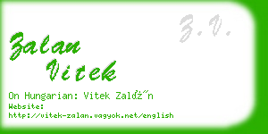 zalan vitek business card